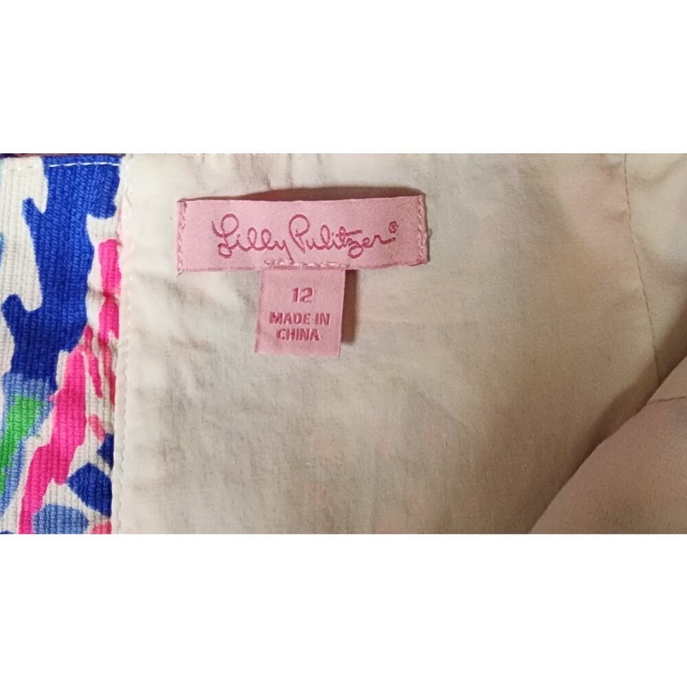 Lilly Pulitzer New Shelli Stretch Shift Dress Dancing On The Deck Pink Size 12 - Picture 8 of 8